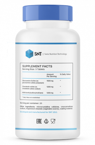 SNT Glucosamine Chondroitin MSM, Глюкозамин Хондроитин МСМ, 60 таблеток