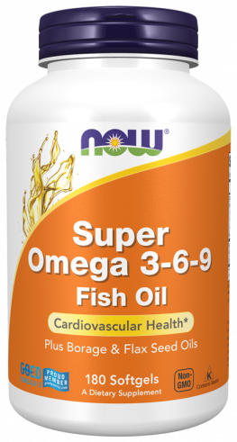 NOW Super Omega 3-6-9 1200 mg, Супер Омега-3-6-9 1200 мг, 180 капсул