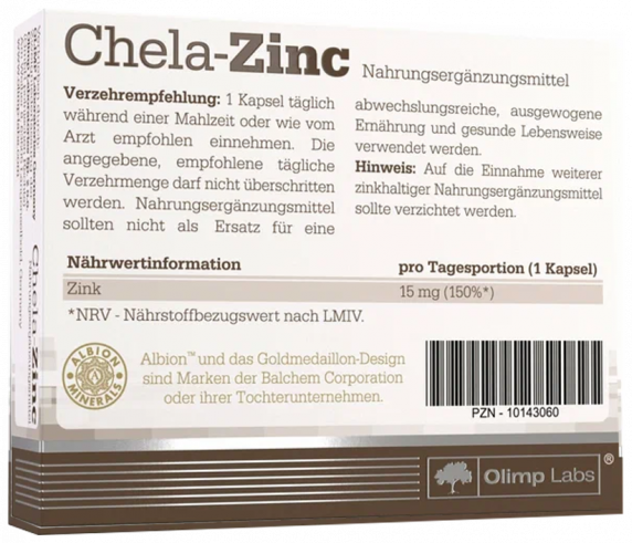 Olimp Labs Chela-Zinc, Хела-Цинк, 30 капсул